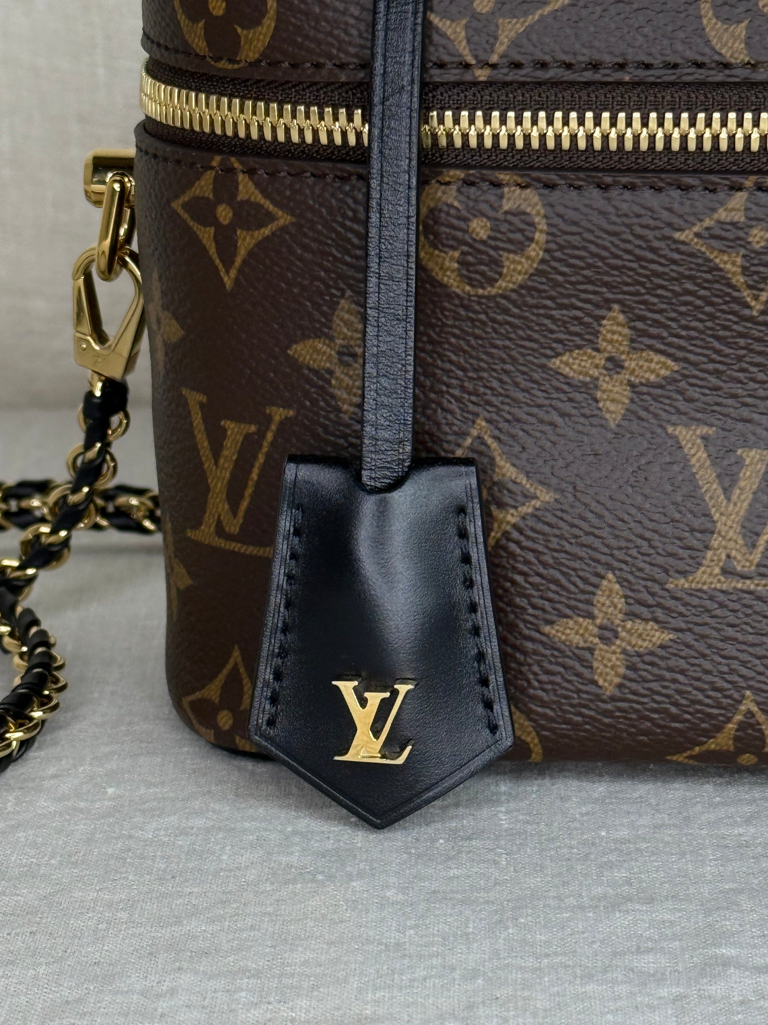 Louis Vuitton Reverse Monogram Vanity Chain Pouch – Dual Canvas, Gold Hardware