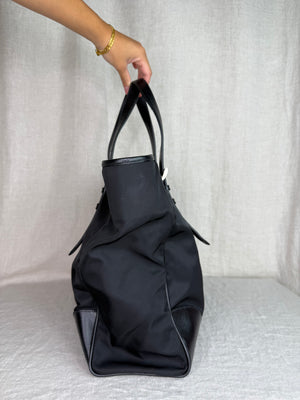 Prada Large Nylon Black Tote Bag