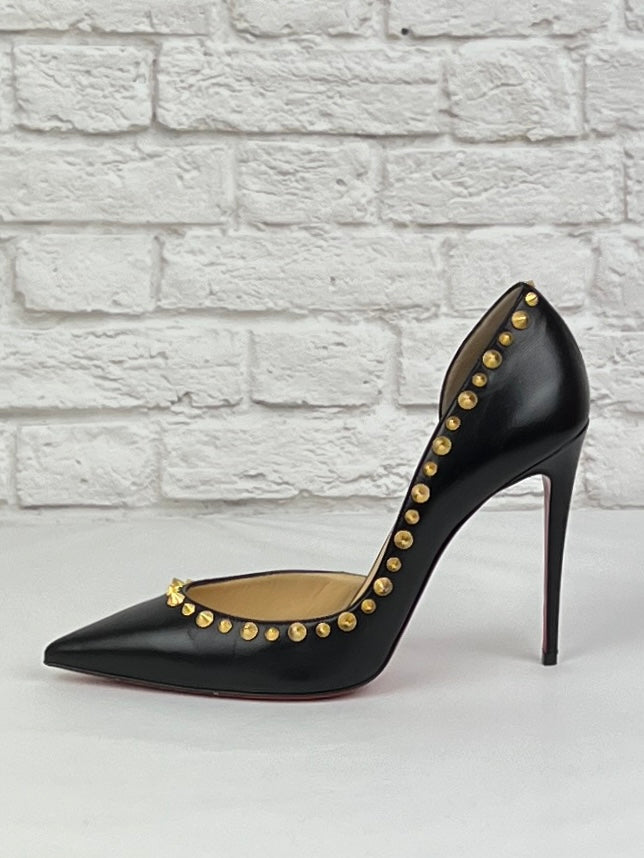 Christian Louboutin Iriza 100 MM Patent Pump, Black, New, Size US 8.5/39