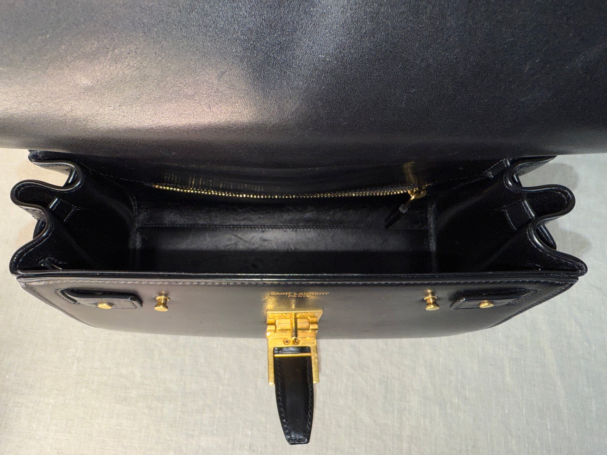 Saint Laurent Le Fermoir Top Handle Small Black