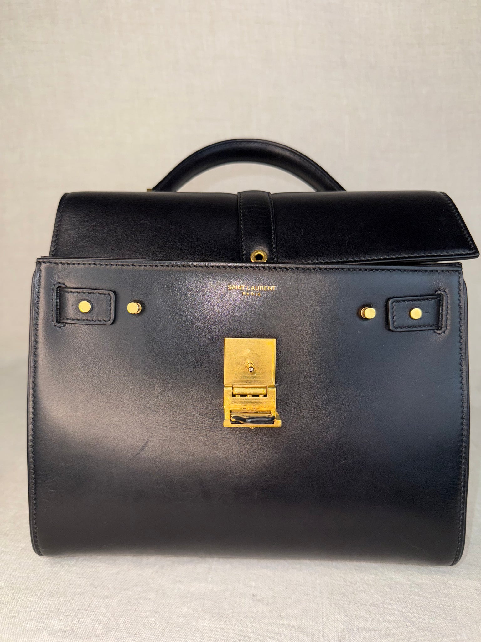 Saint Laurent Le Fermoir Top Handle Small Black