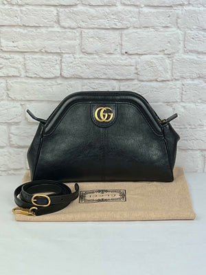 Gucci Black Leather Re(Belle) Small Shoulder Bag, Black/Gold Tone