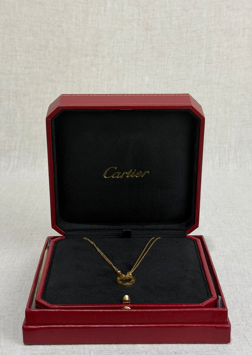 Cartier Double Diamond 18k Gold LOVE Necklace