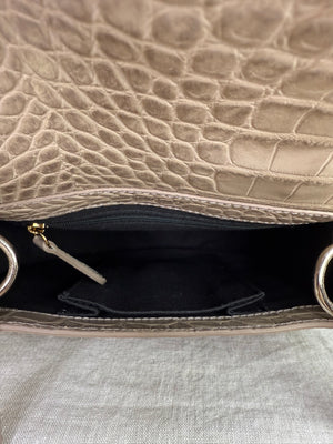 DeMellier Embossed Crocodile Crossbody Bag