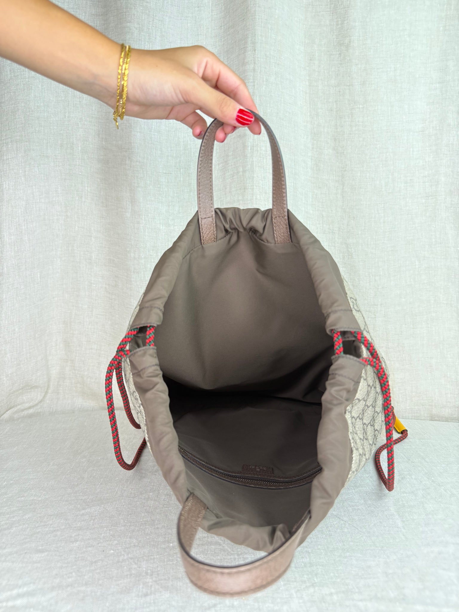 Gucci Brown Supreme Coated Canvas Backpack