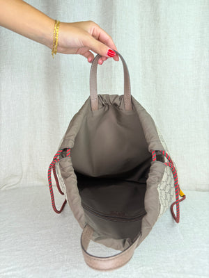 Gucci Brown Supreme Coated Canvas Backpack