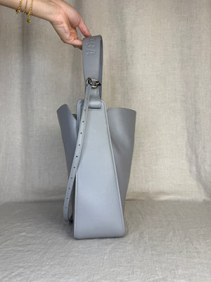 Balenciaga Silver Pebbled Leather Tool N/S Tote