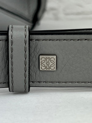 LOEWE Mini Puzzle Edge Leather Belt Bag, Grey