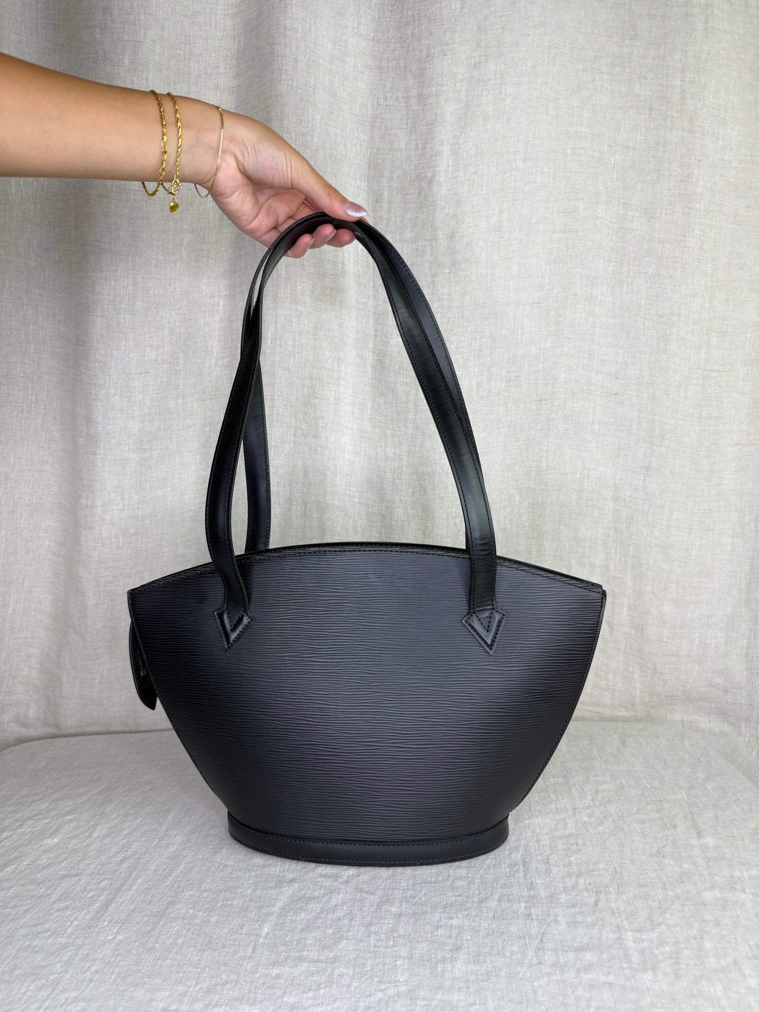 Louis Vuitton Black Epi Leather Shoulder Tote Bag