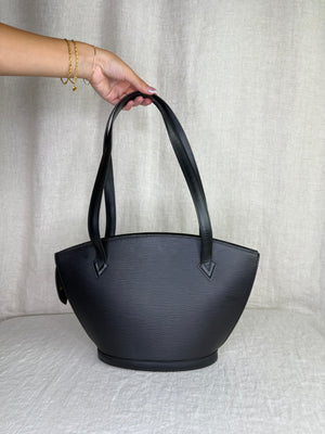 Louis Vuitton Black Epi Leather Shoulder Tote Bag