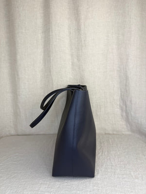 Saint Laurent Navy Leather Tote