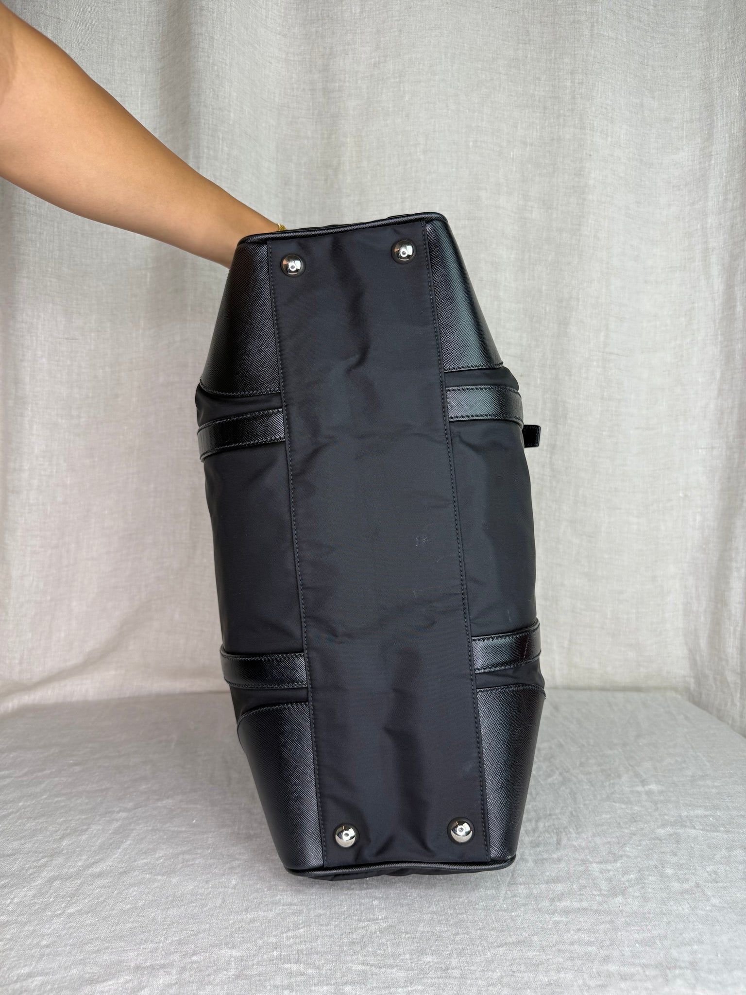 Prada Large Nylon Black Tote Bag