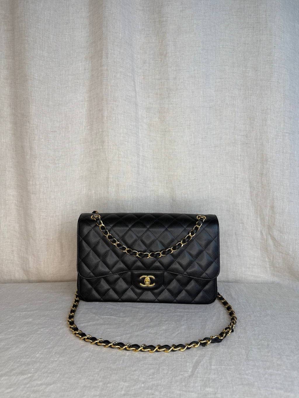 Chanel Jumbo Classic Caviar Double Flap Bag