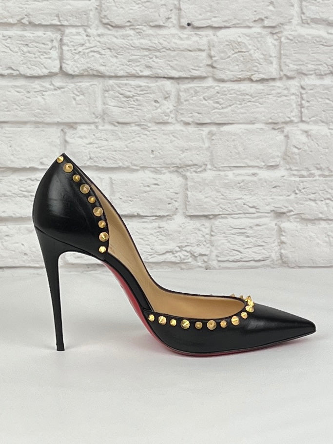 Christian Louboutin Iriza 100 MM Patent Pump, Black, New, Size US 8.5/39