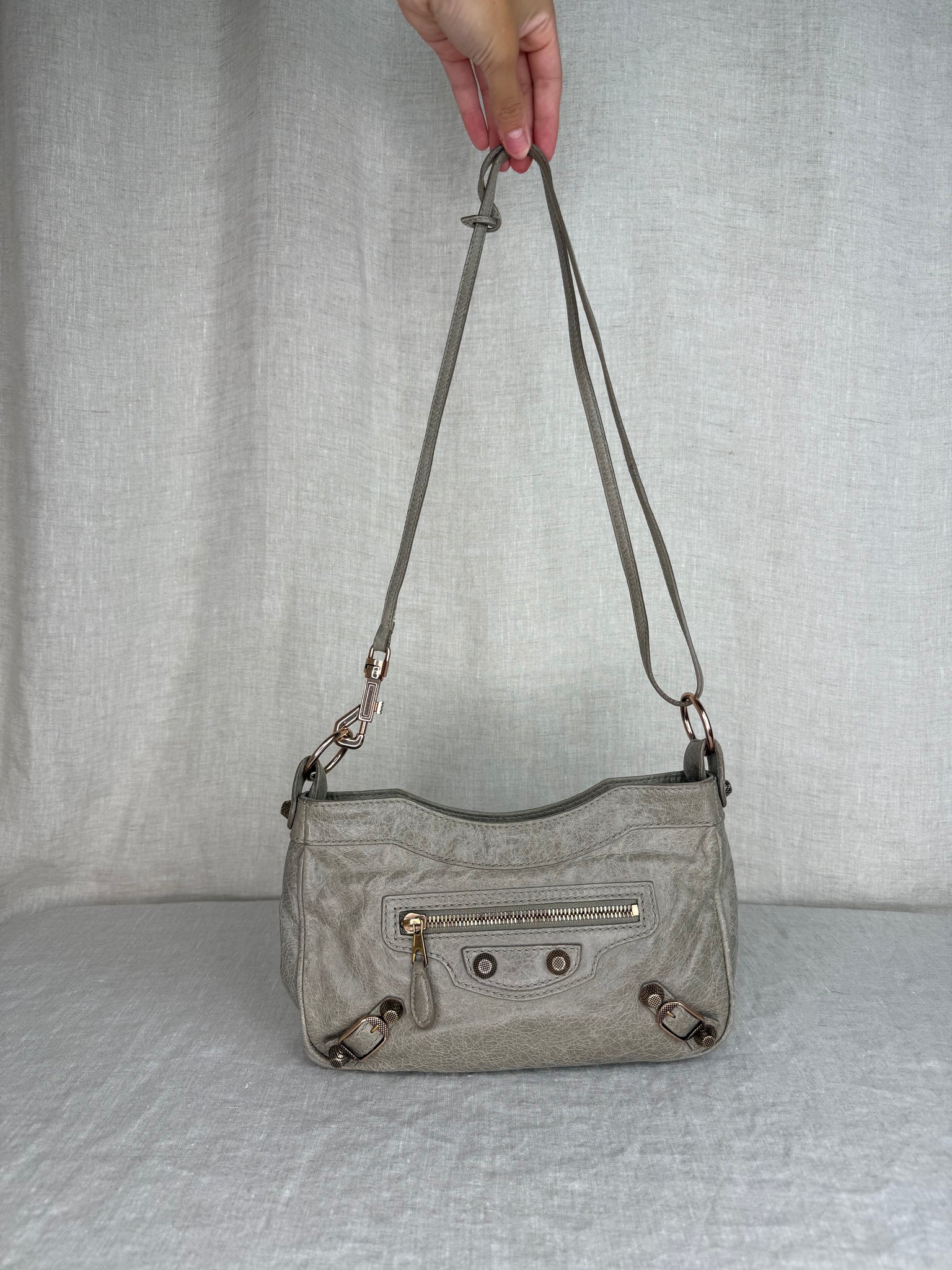 Balenciaga Tan Motocross Crossbody