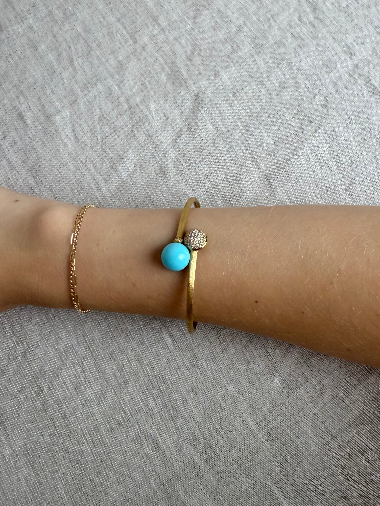 Marco Bicego 18K Gold, Diamond, and Turquoise Bracelet