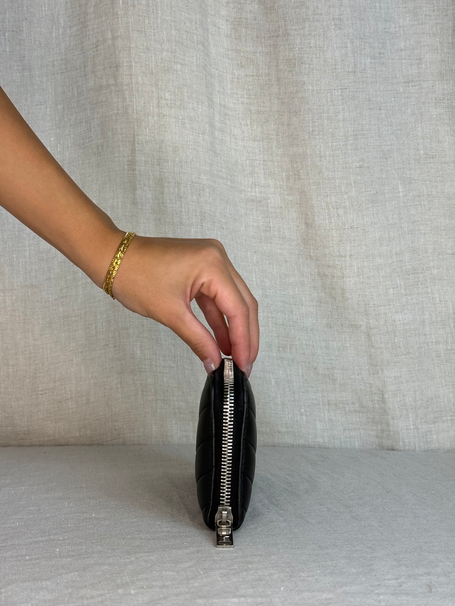 Saint Laurent Black Monogram Large Zip Wallet