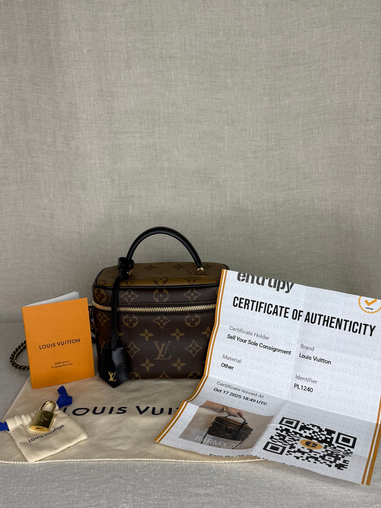 Louis Vuitton Reverse Monogram Vanity Chain Pouch – Dual Canvas, Gold Hardware