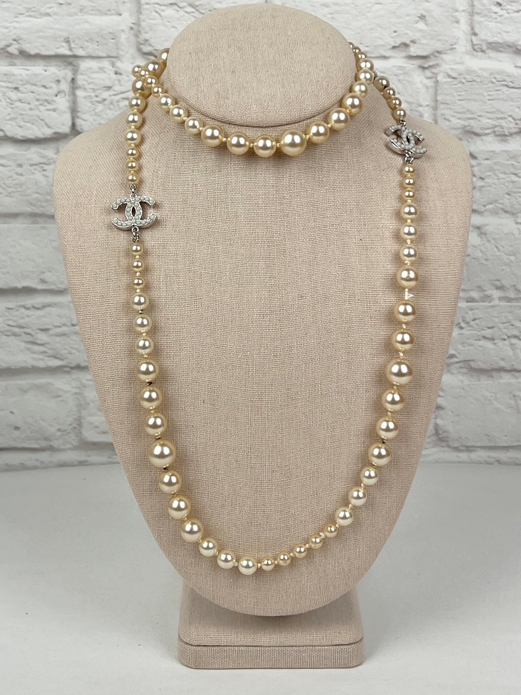 Chanel Graduated Pearl CC Long Necklace