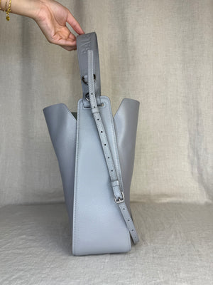 Balenciaga Silver Pebbled Leather Tool N/S Tote
