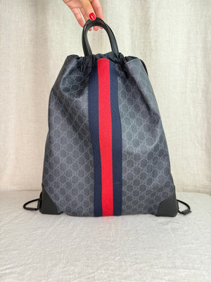 Gucci Black Supreme Coated Canvas Backpack