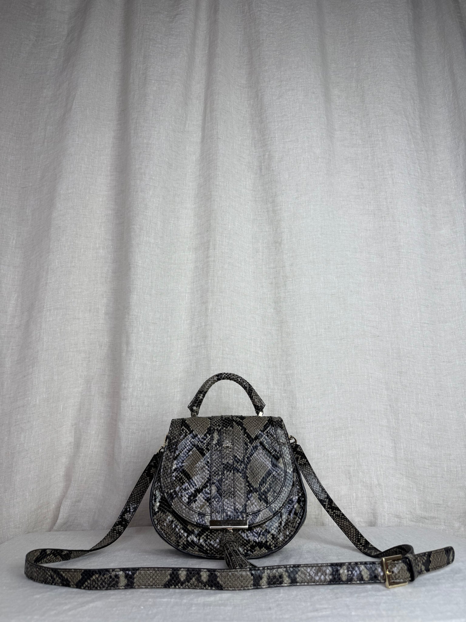 DeMellier Embossed Snakeskin Crossbody Bag