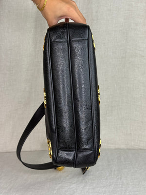 Chanel Vintage Black Caviar Triple CC Shoulder Bag