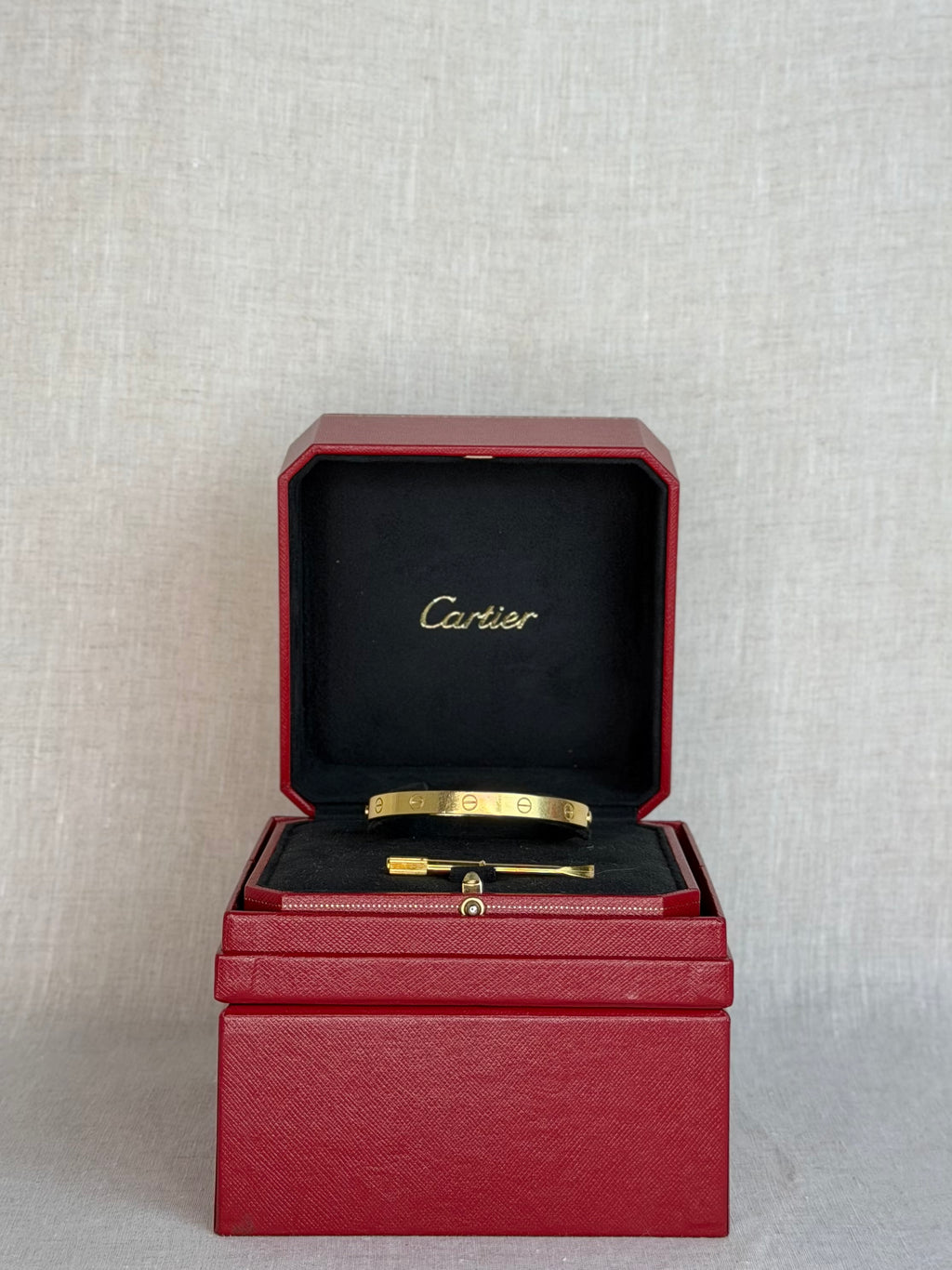 Cartier 18k Gold Love Bracelet Double Screw Model