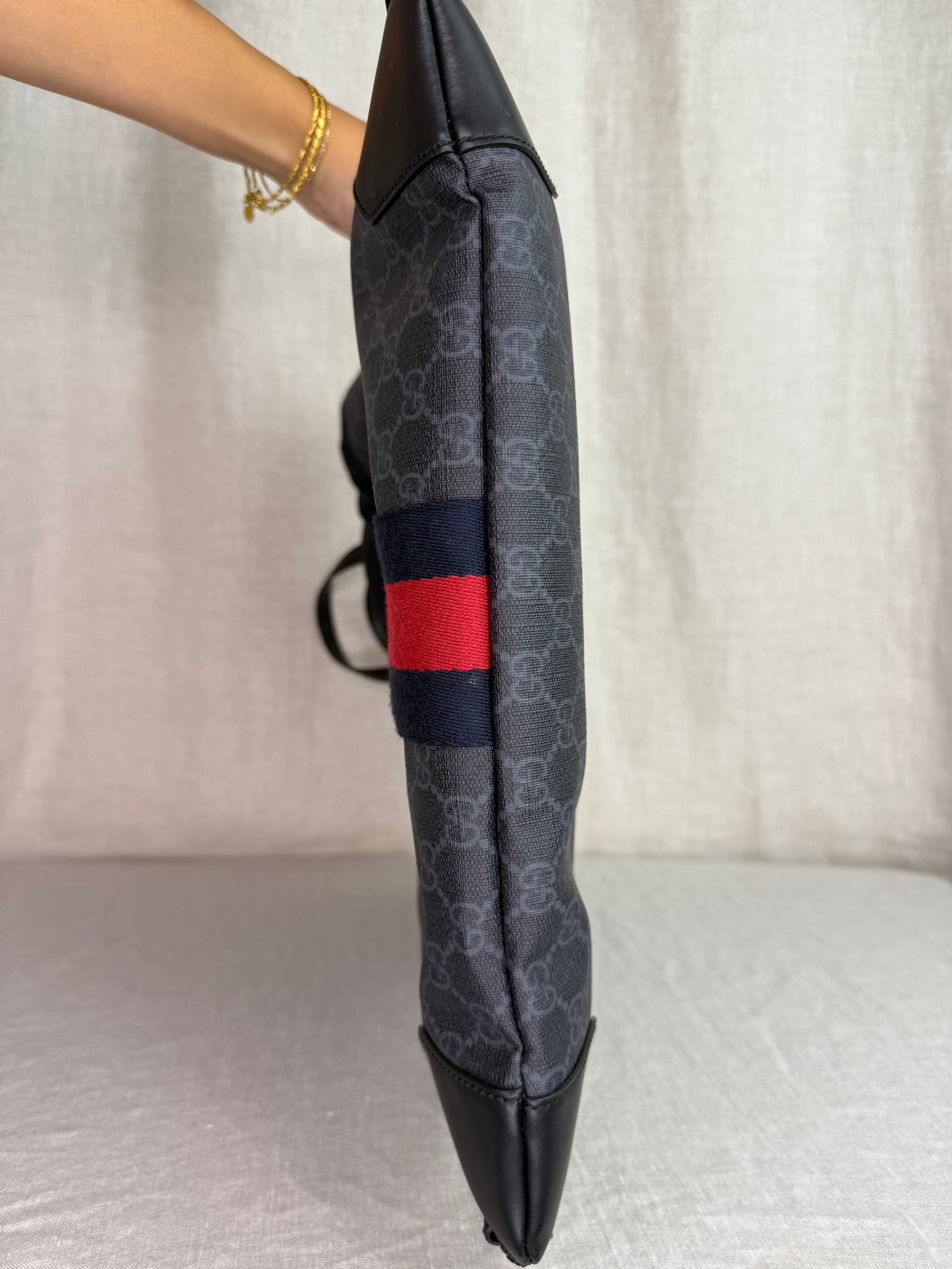 Gucci Black Supreme Coated Canvas Backpack