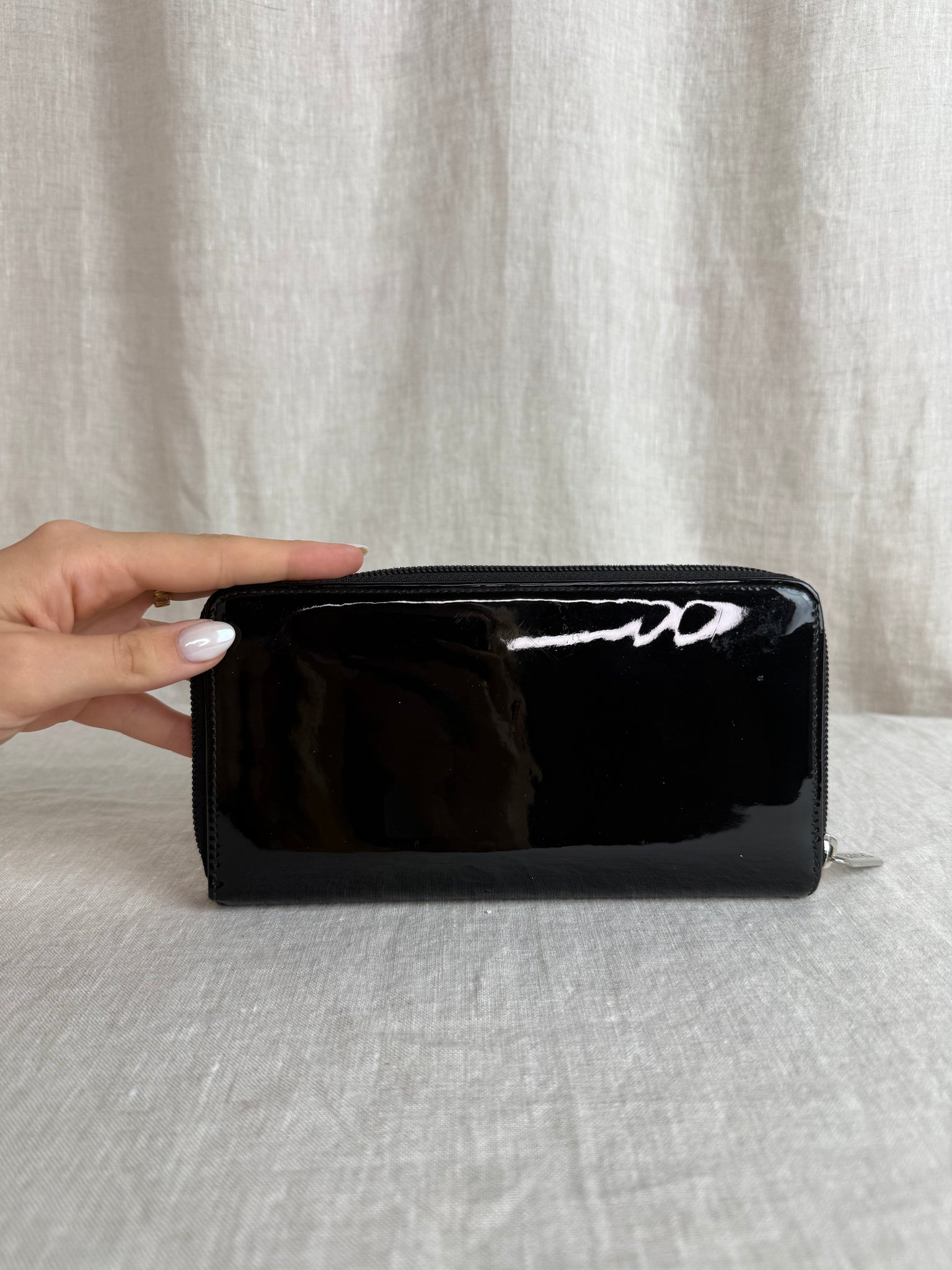 Chanel Patent Zip Wallet