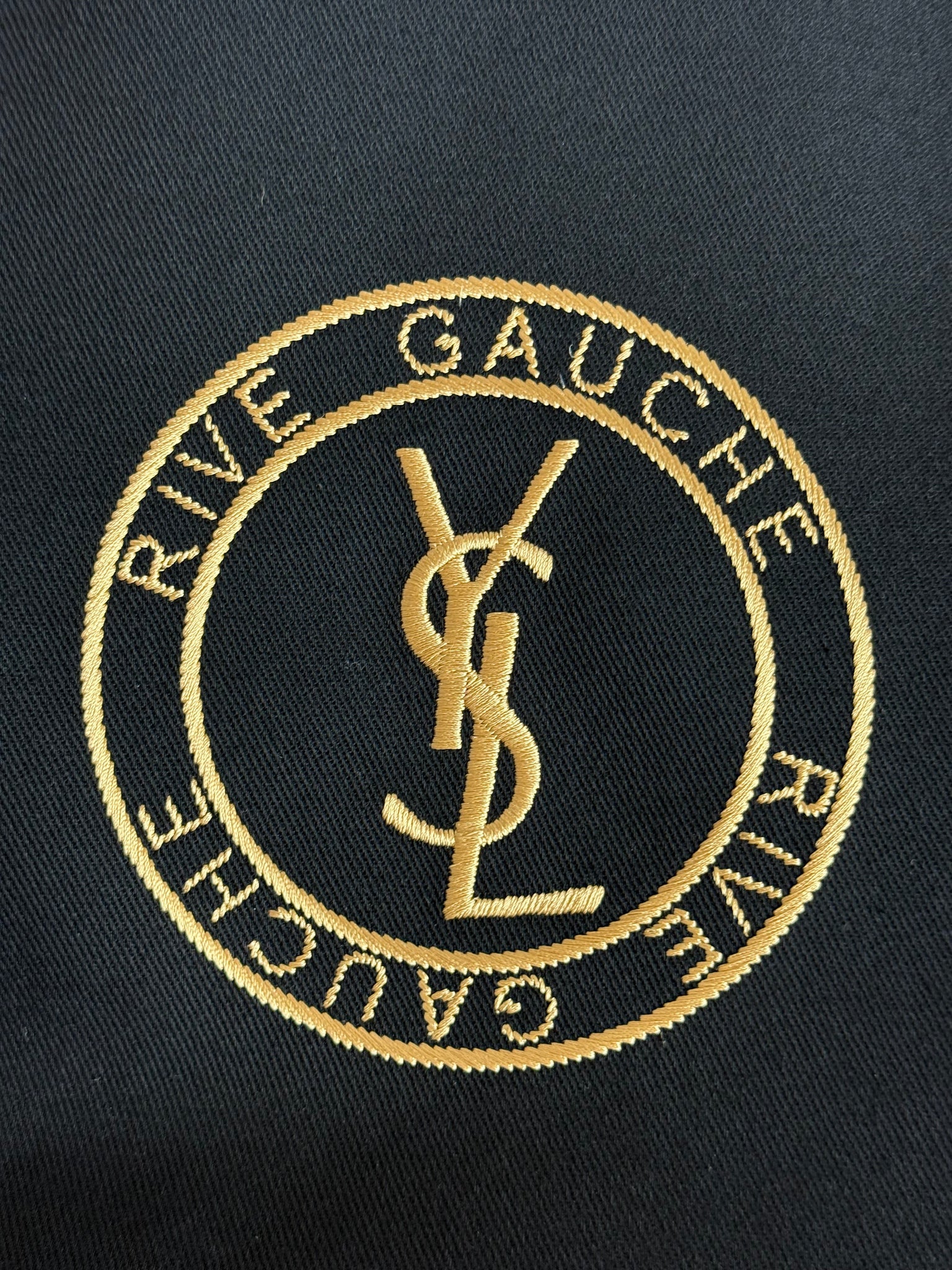 YSL Black Rive Gauche Canvas and Leather Tote