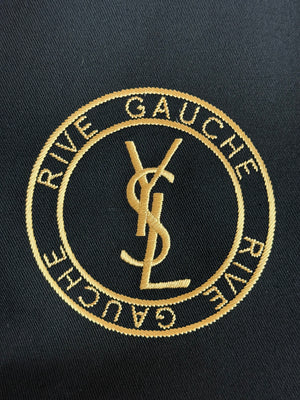 YSL Black Rive Gauche Canvas and Leather Tote