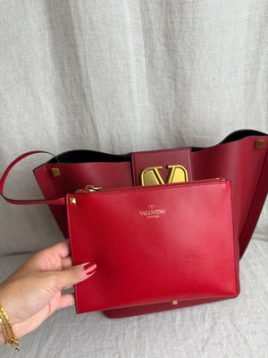 Valentino Red Escape Hobo Tote