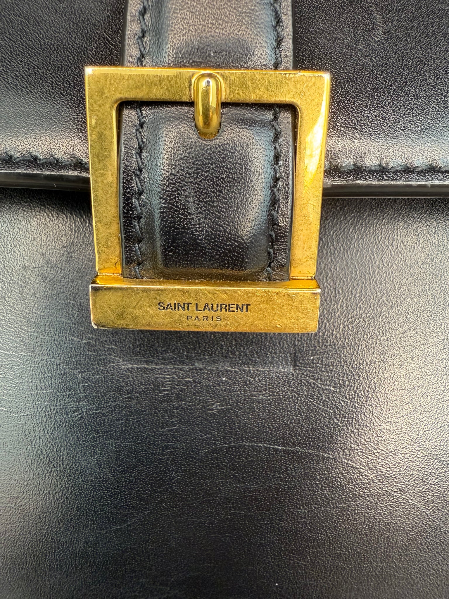 Saint Laurent Le Fermoir Top Handle Small Black