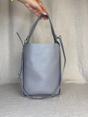 Balenciaga Silver Pebbled Leather Tool N/S Tote