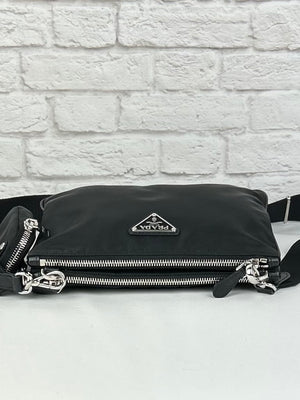 Prada Re-Nylon Messenger Bag, Black