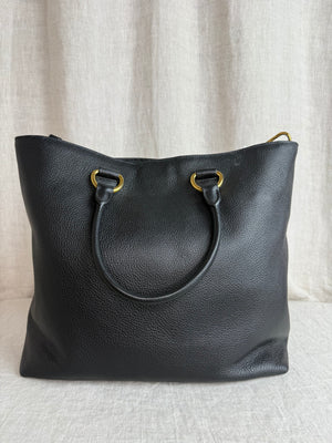 Prada Black Pebbled Leather Tote