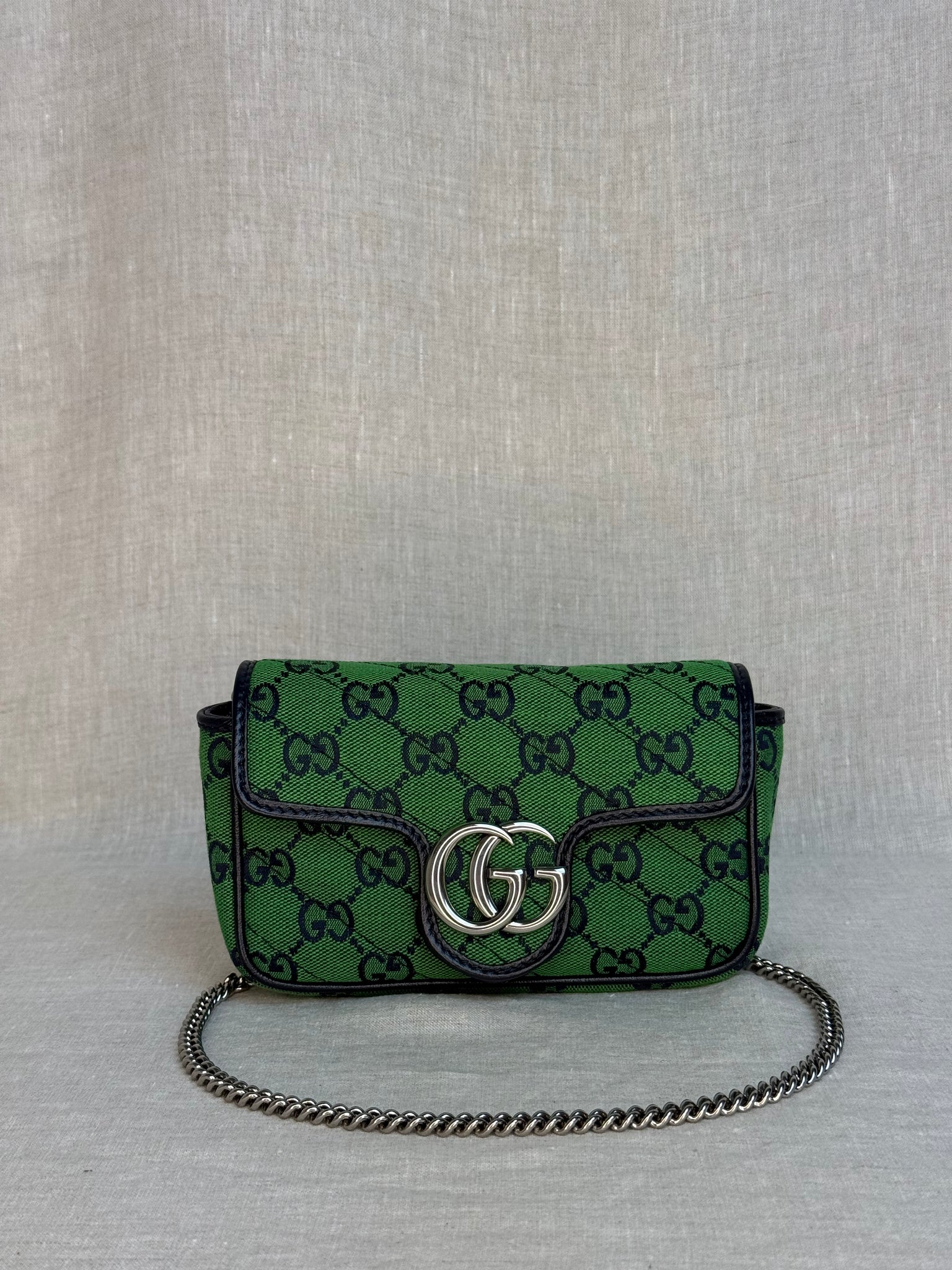 Gucci Green GG Canvas Marmont Bag
