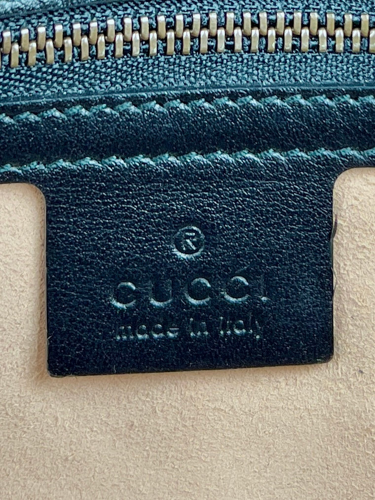 Gucci  Marmont Matelesse Flap Bag, Black/Antique Gold