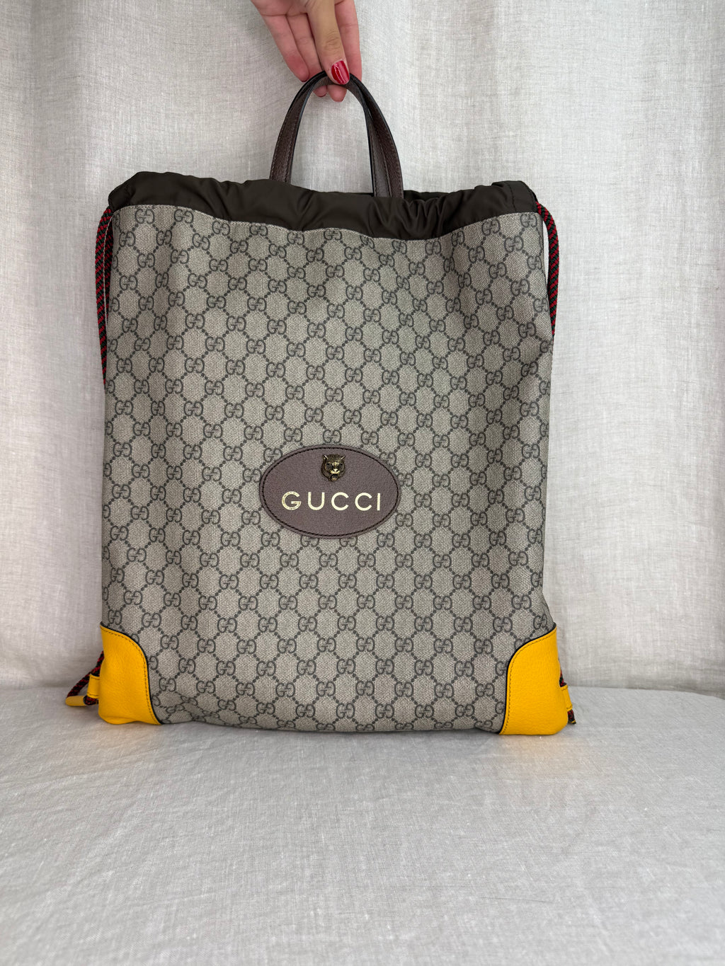 Gucci Brown Supreme Coated Canvas Backpack