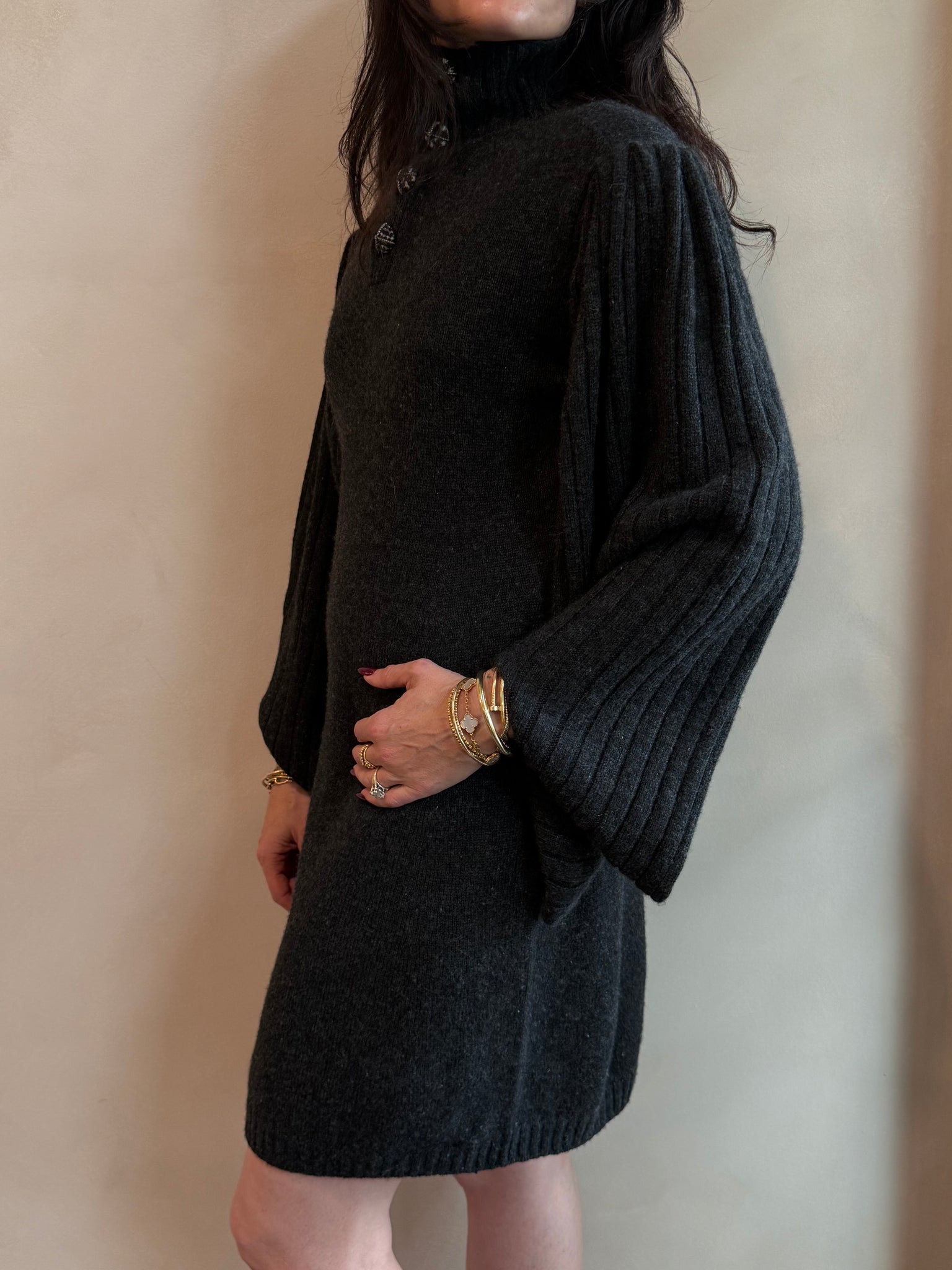 Chanel Cashmere Sweater Dress with Slit Sleeves Spring 2013  Collection