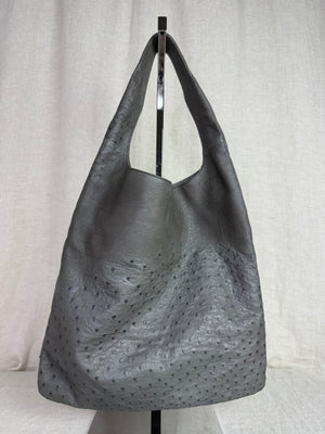 Jil Sander Grey Ostrich Hobo