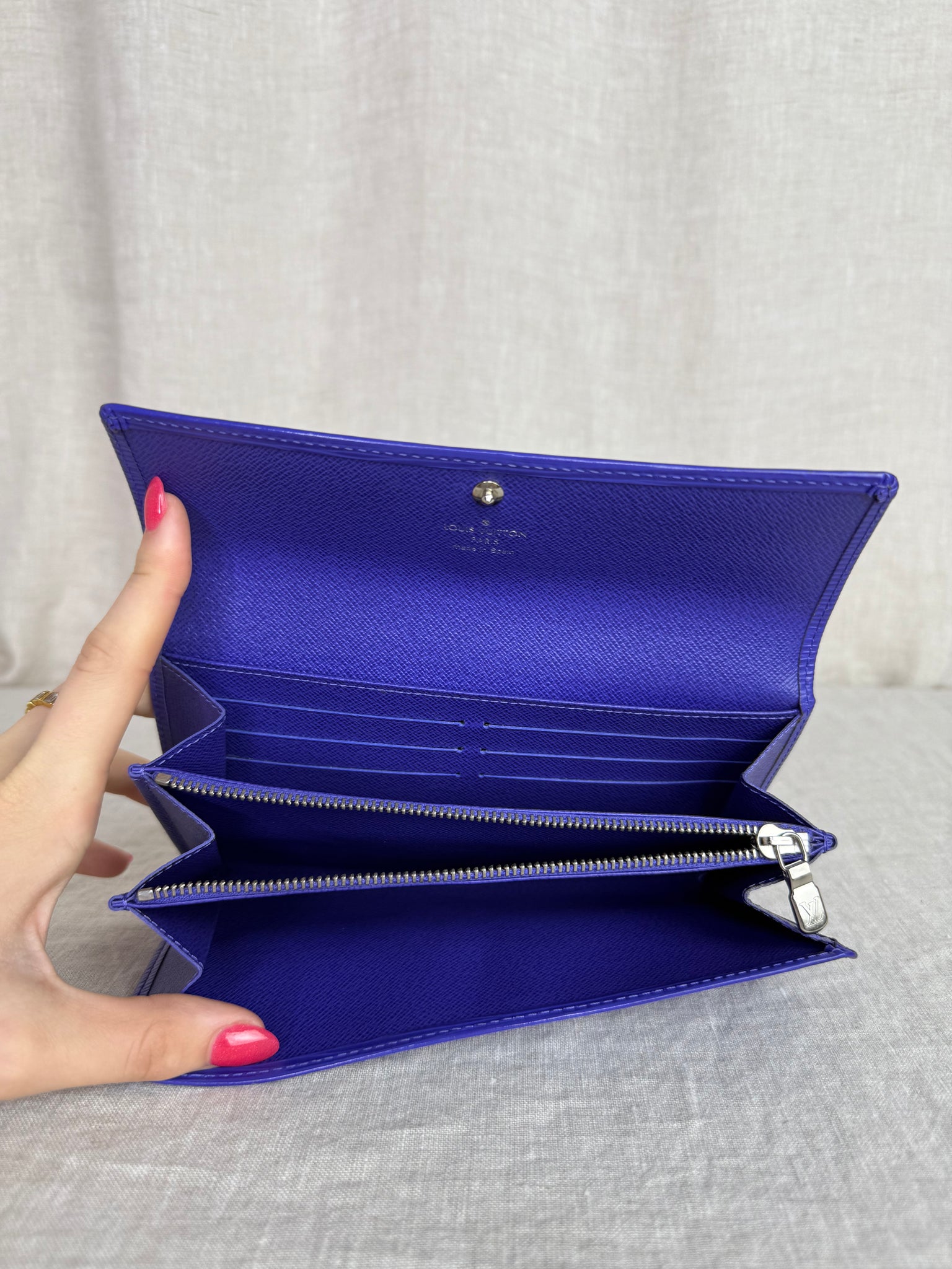 Louis Vuitton Sarah Purple Epi Leather Wallet