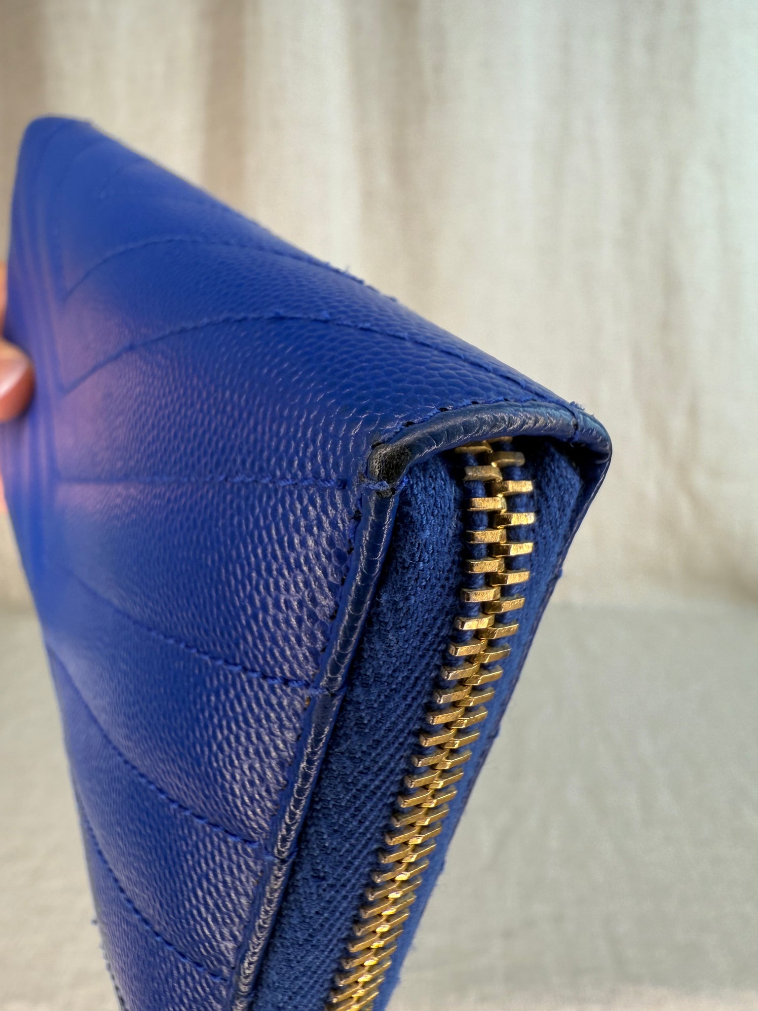 Saint Laurent Grain De Poudre Matelassé Leather Continental Wallet