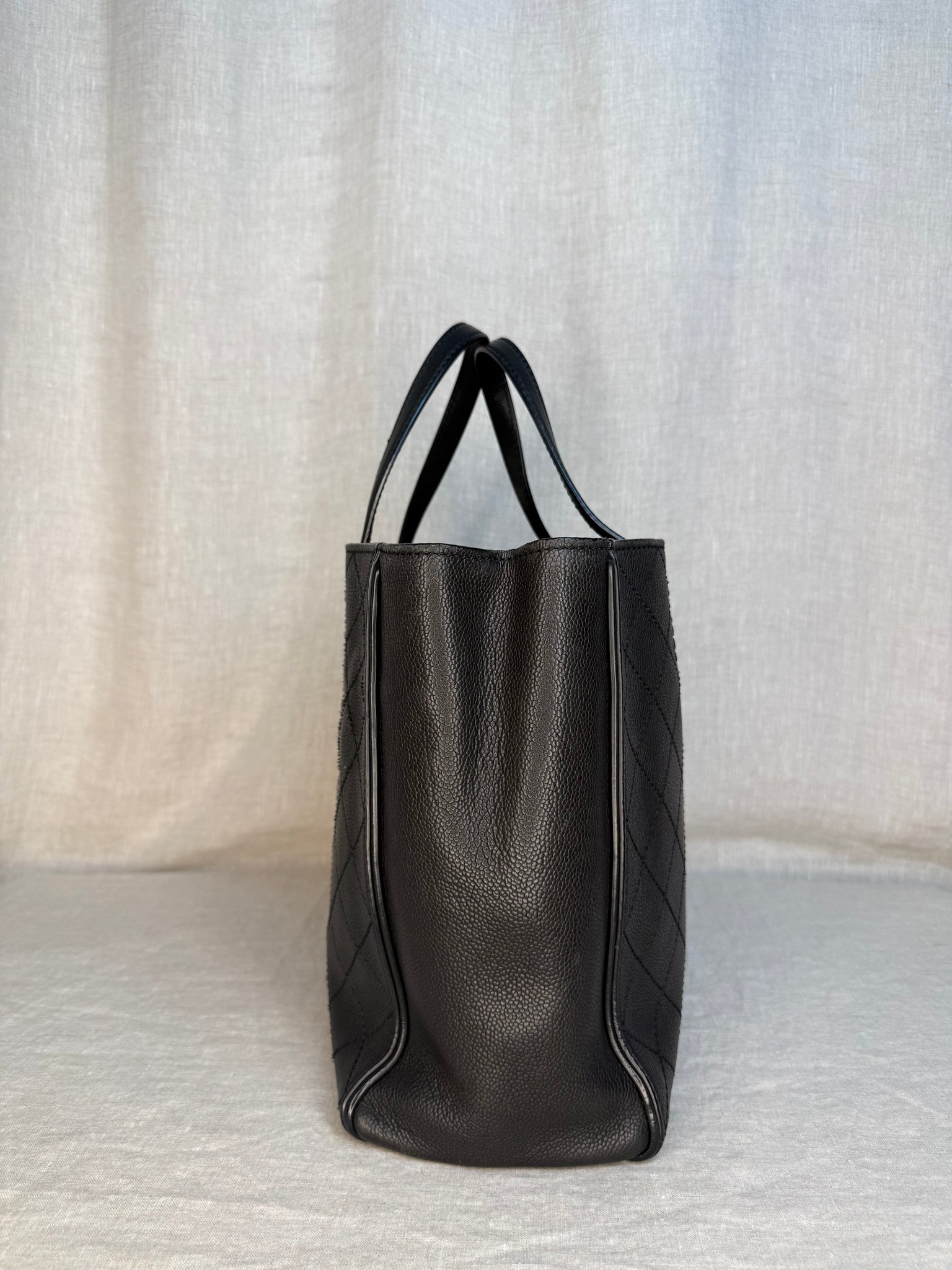 Chanel Diamond Stitched Calfskin Serial Tote