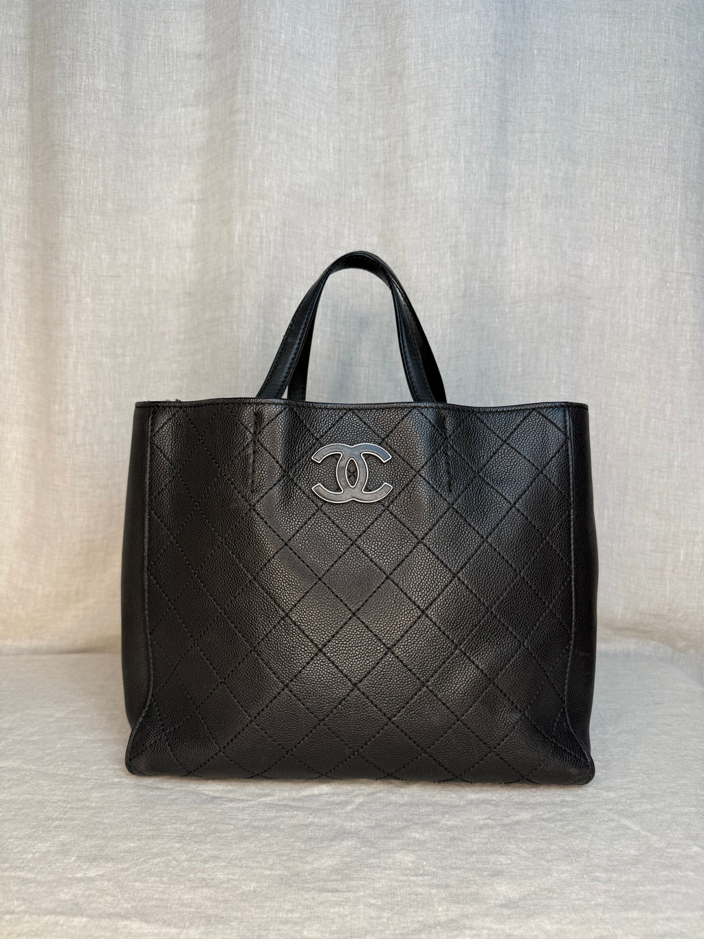 Chanel Diamond Stitched Calfskin Serial Tote