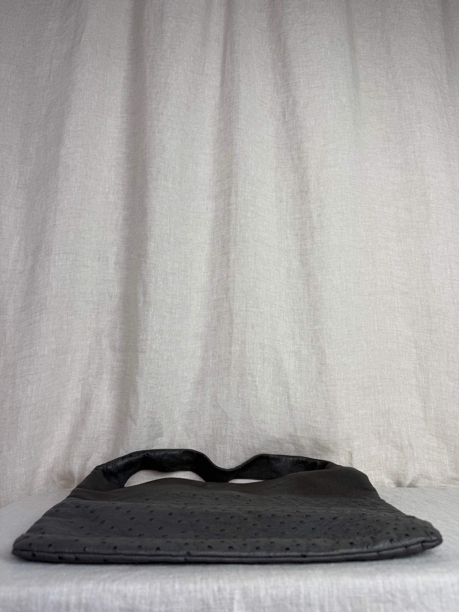 Jil Sander Grey Ostrich Hobo