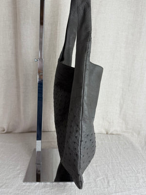 Jil Sander Grey Ostrich Hobo