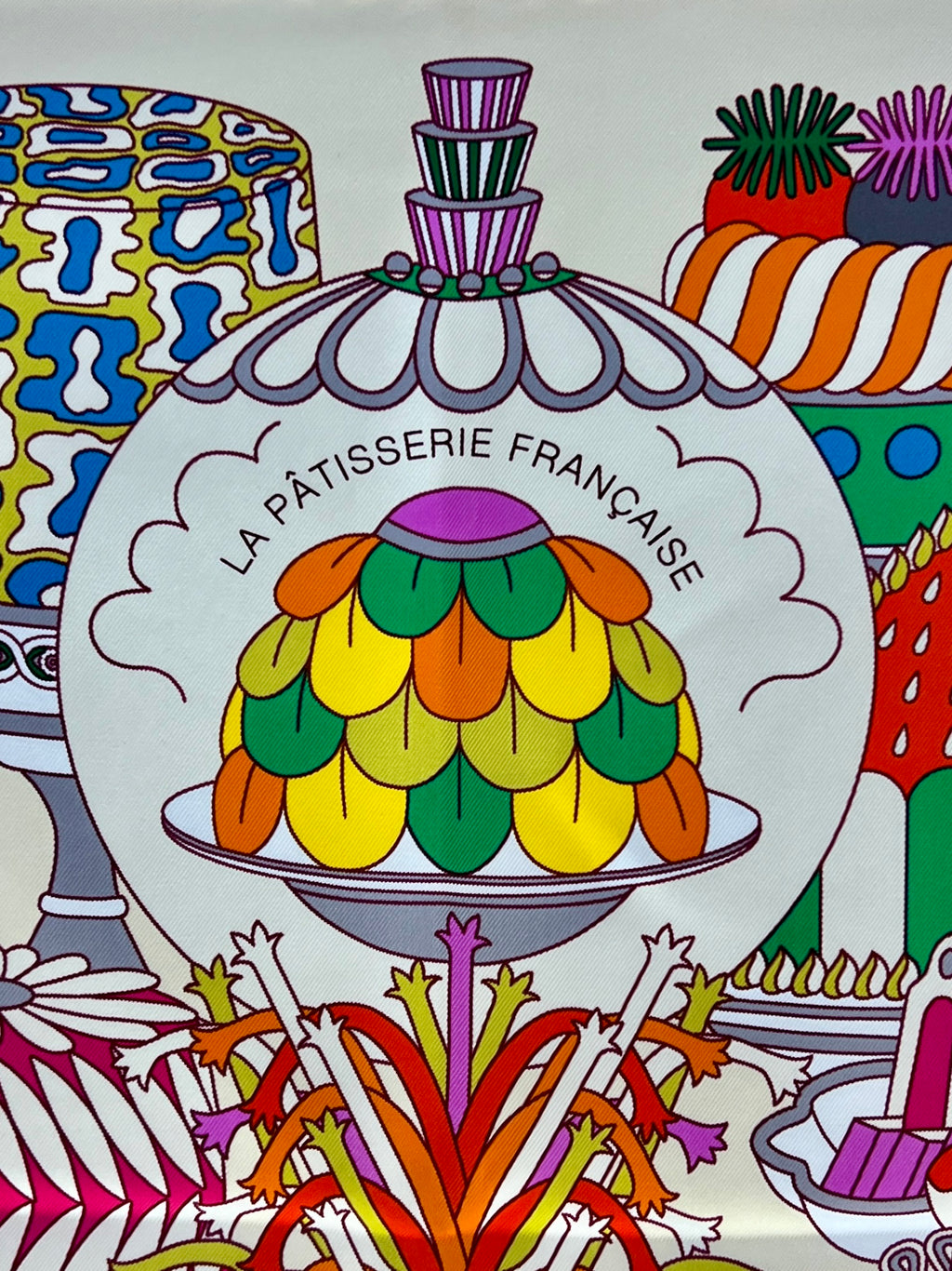 Hermès La Patisserie Francaise 90 cm Silk Scarf