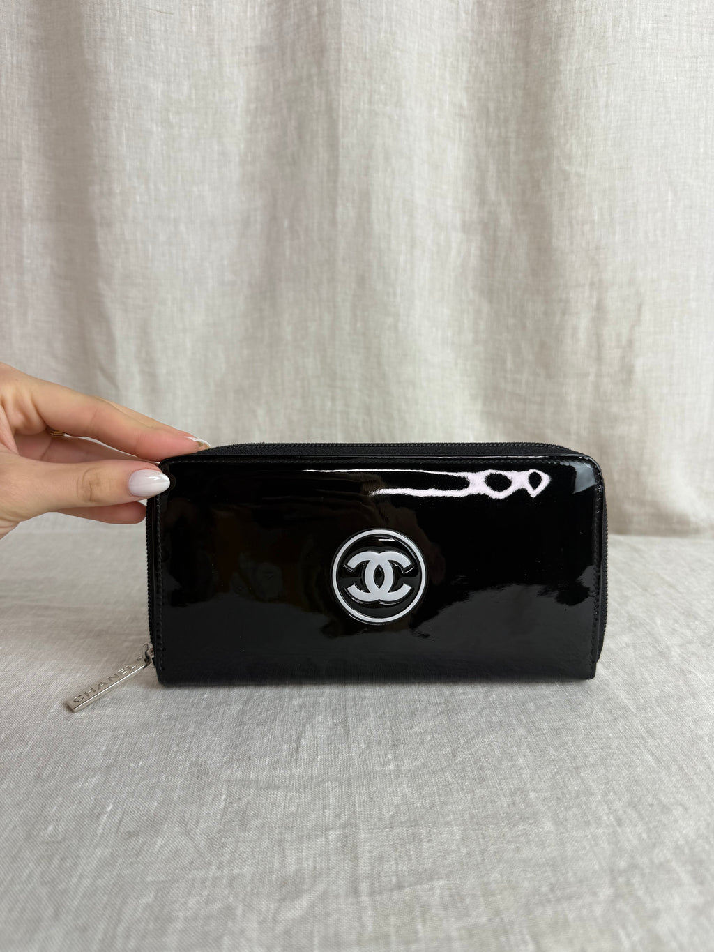 Chanel Patent Zip Wallet
